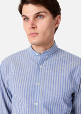 AAMILCARE GURU COLLAR STRIPED SHIRT