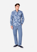 Camicia stampata con colletto alla coreana