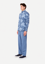 Camicia stampata con colletto alla coreana