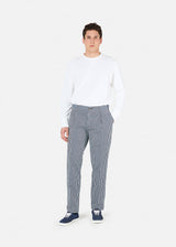 AANTIOCO STRIPED COTTON CHINO TROUSERS