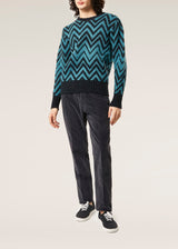 AAMBROSIA SHETLAND WOOL ZIG-ZAG SWEATER