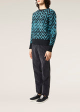 AAMBROSIA SHETLAND WOOL ZIG-ZAG SWEATER