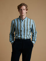 AAMILCARE STRIPED COTTON SHIRT